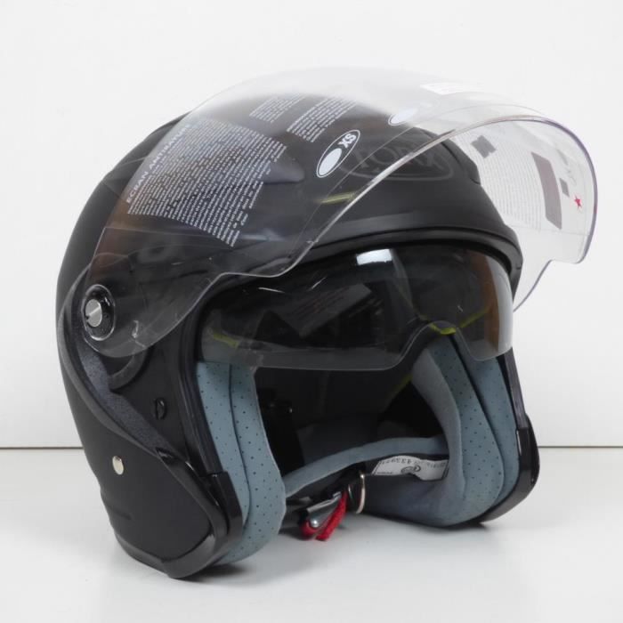 Casque Jet Noir Mat Torx Matt Taille Xxl Avec Visière Solaire Neuf