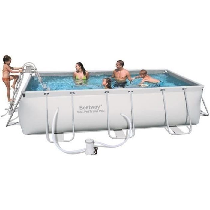 BESTWAY Kit Piscine rectangulaire tubulaire L4,04 x l2,01 x H1,00m