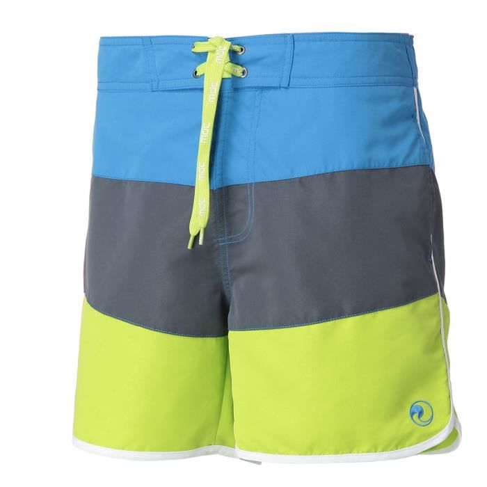 MONDACA Short de bain homme tricolore - Bleu / Bleu foncé / Vert