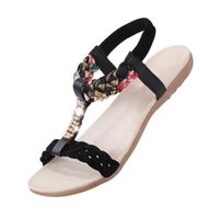SANDALE - NU-PIEDS HEE GRAND Femme et Fille Sandale Plate Floral Noir SANDALE - NU-PIEDS HEE GRAND Femme et Fille Sandale Plate Floral Noir