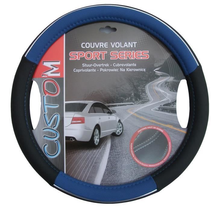 Couvre Volant Circuit Noir et Bleu