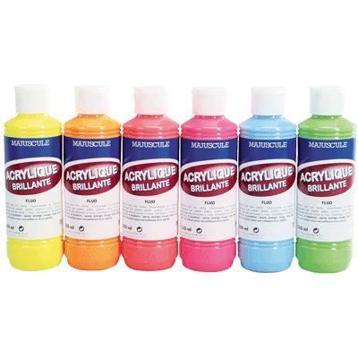 Majuscule-peinture Acrylique Brillante Coloris Rouge Vif - Flacon De 500ml