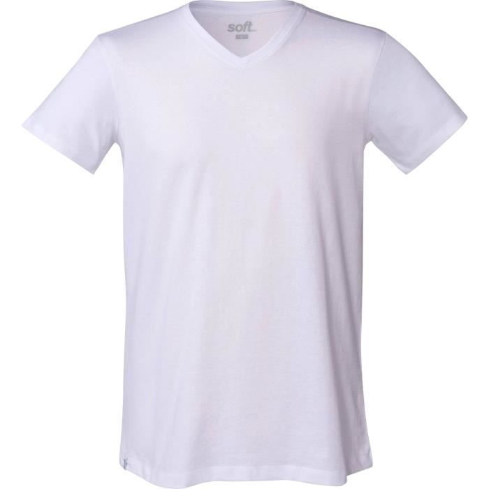 SOFTWR T-shirt uni col V - Homme - Blanc