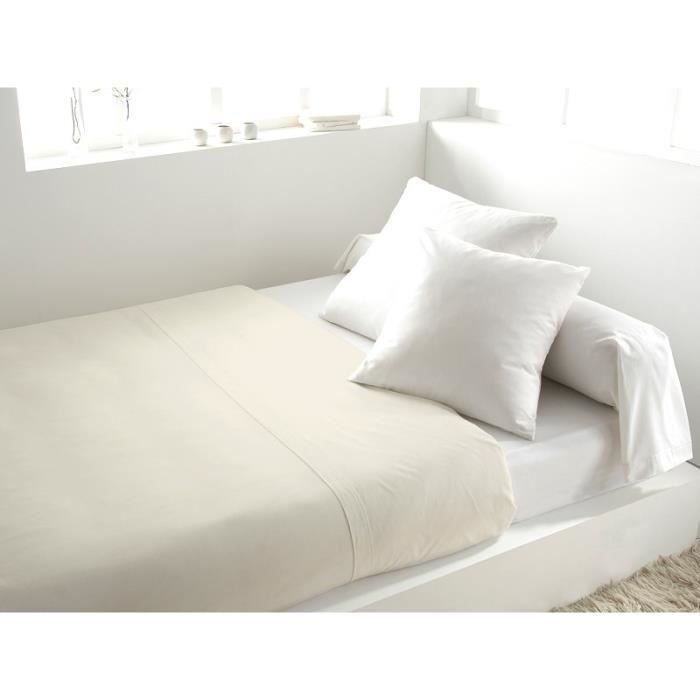 SOLEIL d'OCRE Drap plat 100% Coton 240x290cm Ecru