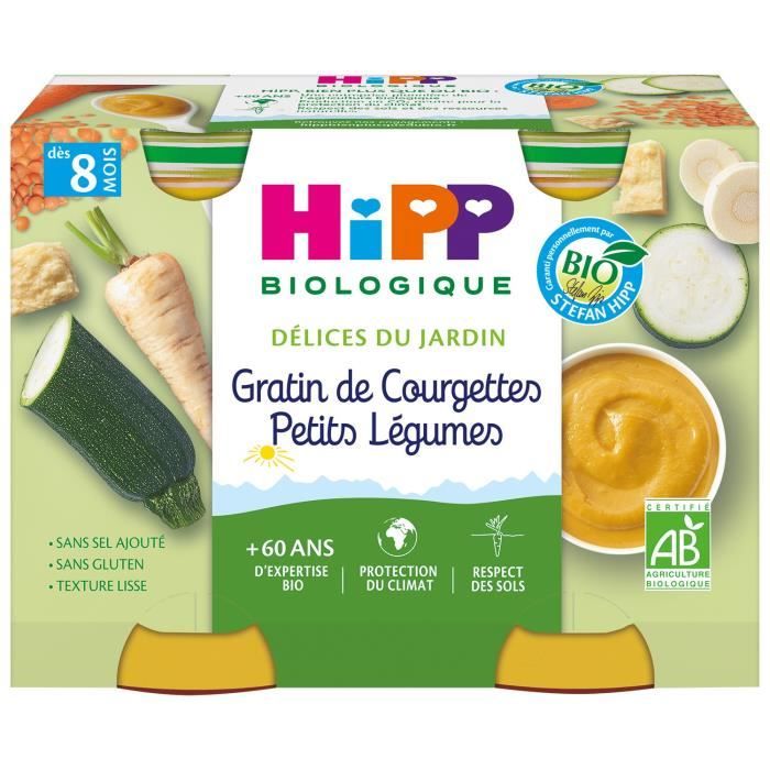 Hipp Bio Delices du Jardin Gratin de Courgettes Petis Legumes +6m Lot de 2 x 190g
