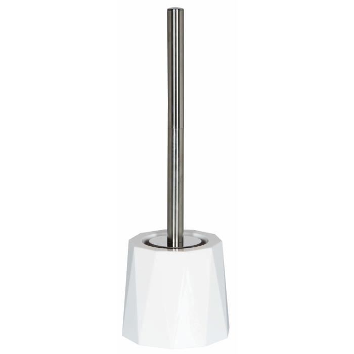 SPIRELLA Porte balai WC Cristal - 37 x 13 x 13cm - Blanc opaque
