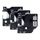 3pcs Set 12mm 7 m noir sur White Label Bande DYMO