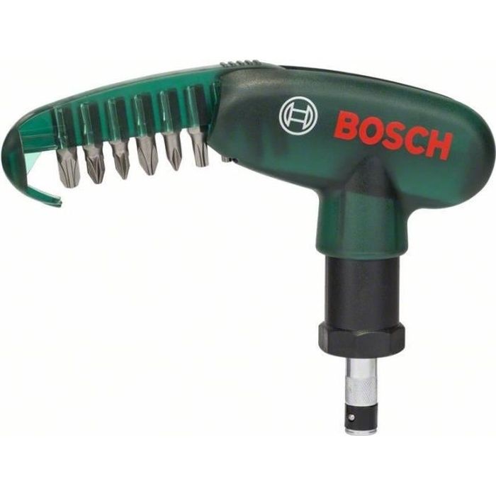 BOSCH Tournevis de poche a cliquet avec 9 embouts de vissage