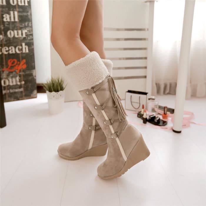 marron Nouvelle Luxe Arrivee Bottes Marque Gris Taille 35 noir De Plus Hauteur Femmes Augmentation Supérieure Qualité 43 Ztg8q