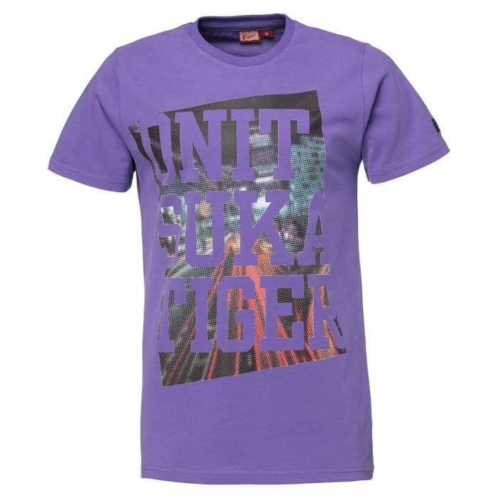 ASICS T-shirt Box Print Homme - Violet