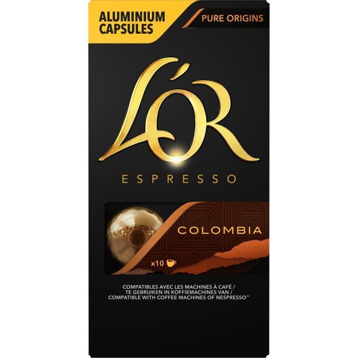 L'OR ESPRESSO Café Colombia Intensité 8 - 10 capsules en aluminium