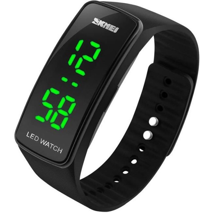 Montre Enfant Étanche 5ATM - Digitale Avec Alarme, Chrono, LED - Pour 5-16 Ans - HMJIA