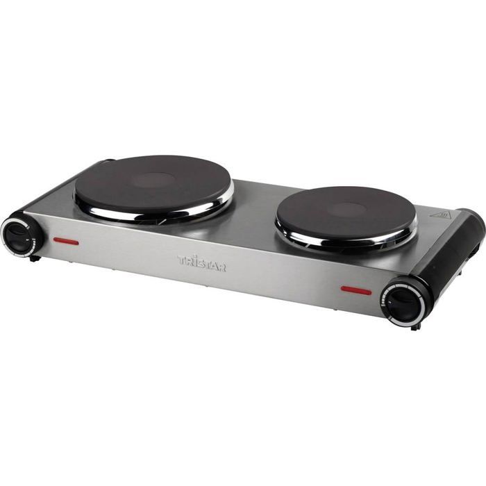 Double plaque de cuisson Tristar KP-6248 acier2