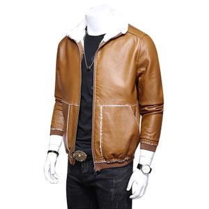 Hiver Cuir Blouson Simili Doublure Fourrure Homme Fausse Veste SUAqtxWTwT