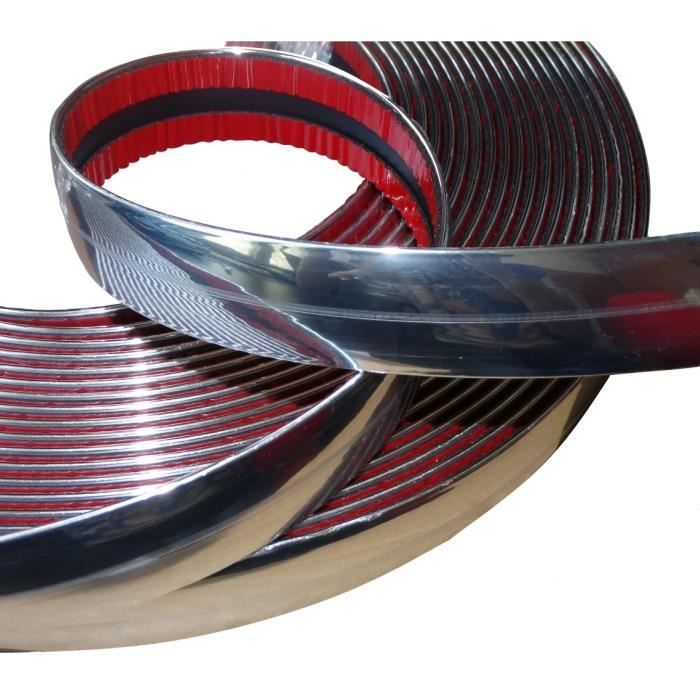 Autostyle Baguette Chromée 2,45m X 35mm - Bande Décorative Voiture Adhésive