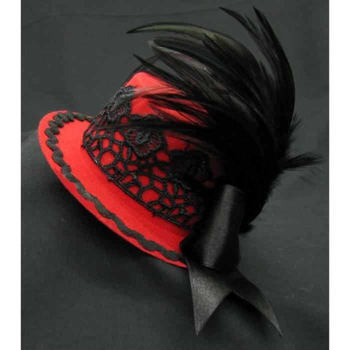 Angelkiss Casquette De Sommeil - Chapeau Bibi - Taille Unique Femme - Noir/Rouge - Polyester