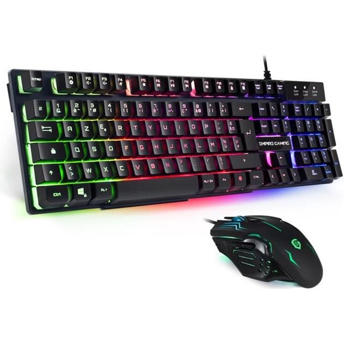 empire gaming pack clavier et souris rgb gamer mk800 - clavier compatible ps4 fortnite