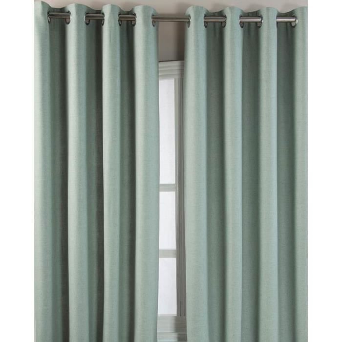 Rideaux à oeillets - Lin - Bleu givré 117 x 137 cm - Achat / Vente ... Rideaux à oeillets - Lin - Bleu givré 117 x 137 cm - Achat / Vente ...