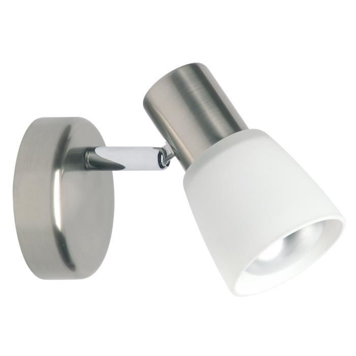 BRILLIANT Applique spot Luca hauteur 13,5 cm Ø8 cm E14 40W chrome et blanc