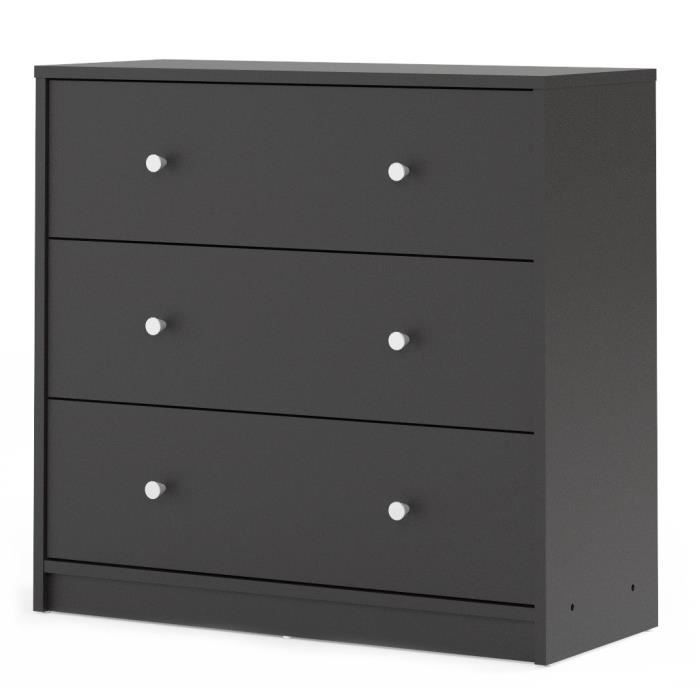 FINLANDEK Commode de chambre TYYLIKÄS style contemporain décor noir - L 72 cm