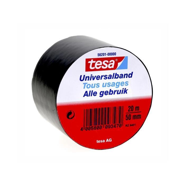 TESA Ruban PVC tous usages 20m x 50mm Noir