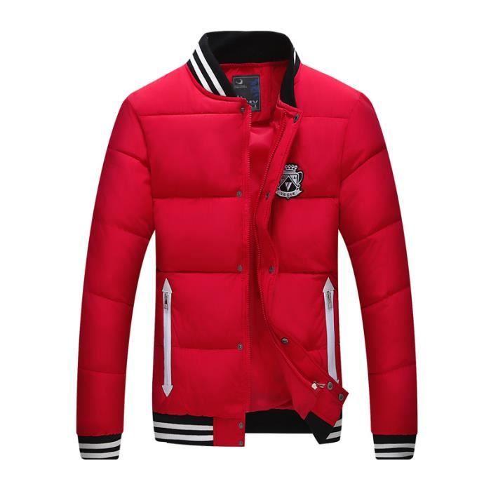 Flavor rouge Noir Et Casual L'automne Chaud Minces Simple Parka L'hiver Hommes bleu wx8qT86v