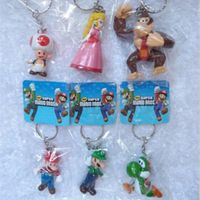 PORTE-CLÉS 6 Pcs-Lot Super Mario Bros porte-clés Mario Luigi PORTE-CLÉS 6 Pcs-Lot Super Mario Bros porte-clés Mario Luigi