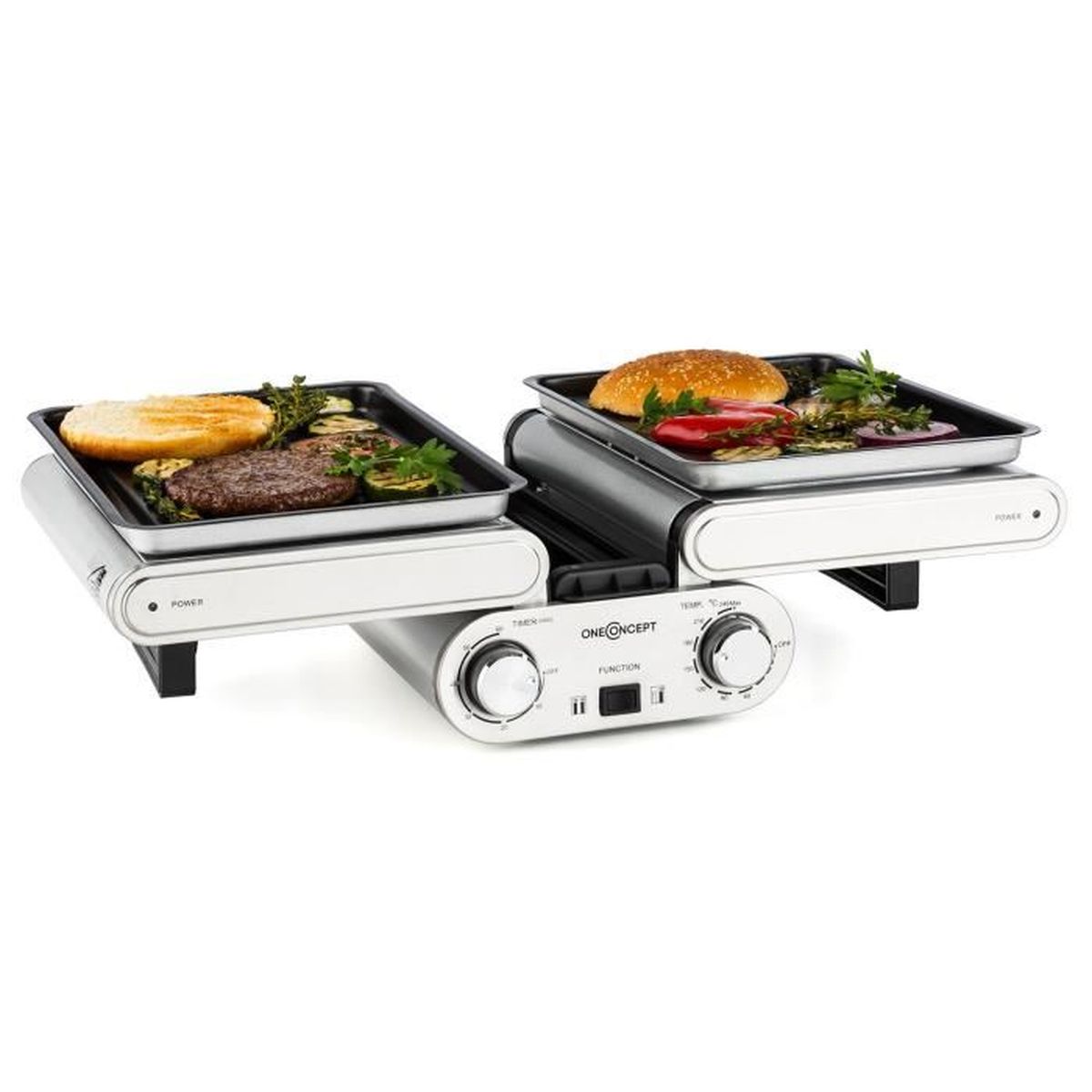 OneConcept Butterfly Grill de table barbecue électrique multifonction