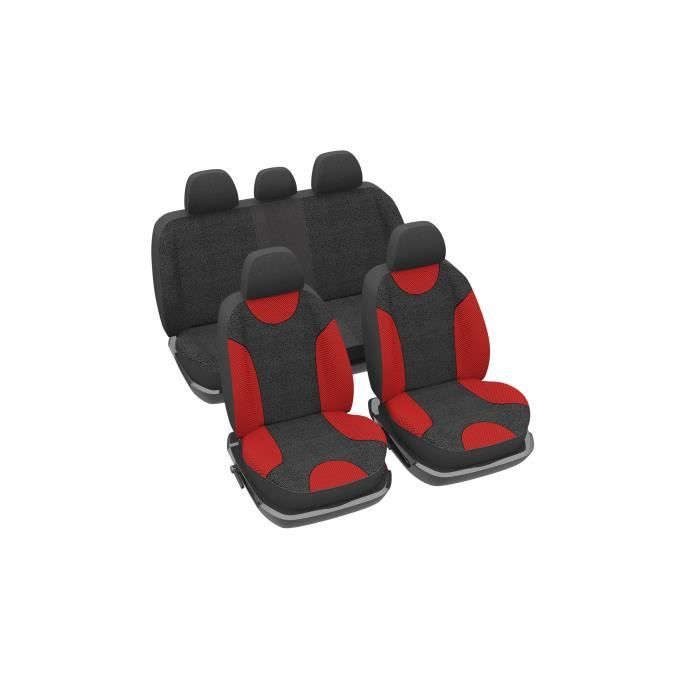 ALEX Housses universelles - TU maille frappée noir - Mesh bicolore noir et rouge