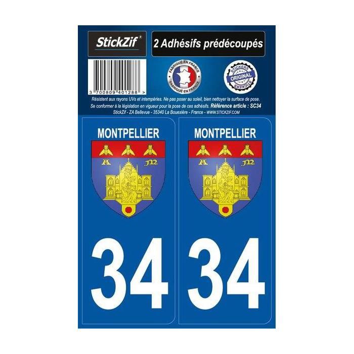 STICKZIF 2 Autocollants City 34 Montpellier SC34