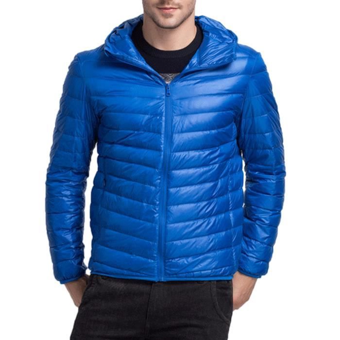 Manteau Doudoune Duvet Matelassé Hiver Blouson Homme Capuche À Veste BAnTBOr