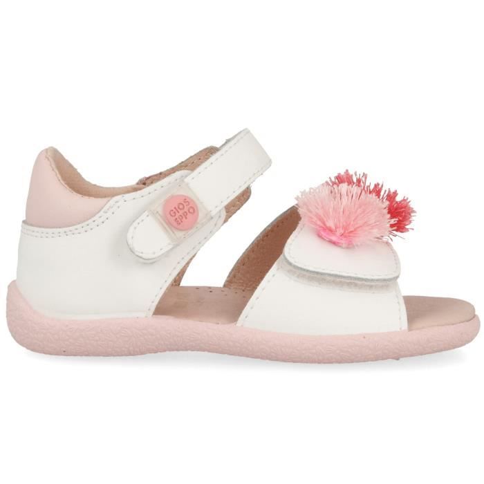 GIOSEPPO Sandales Cuir Blanc et Pompon Bébé Fille