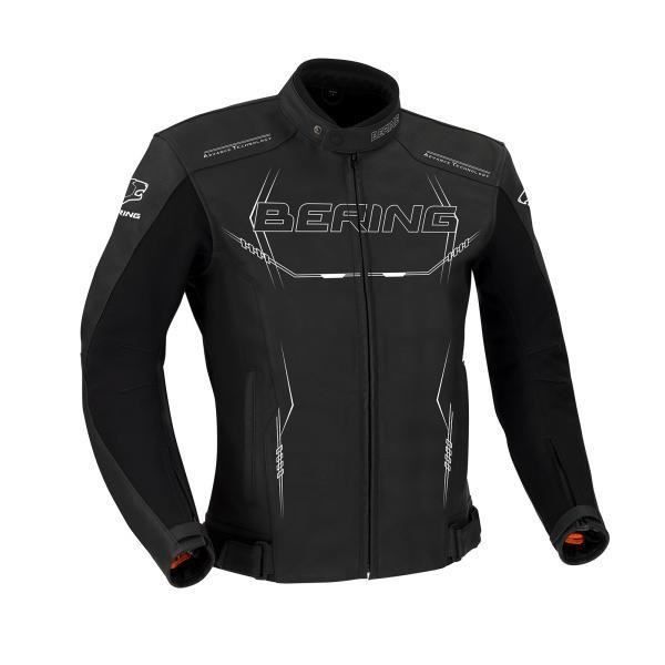 BERING Blouson moto Forcio cuir - Noir et blanc