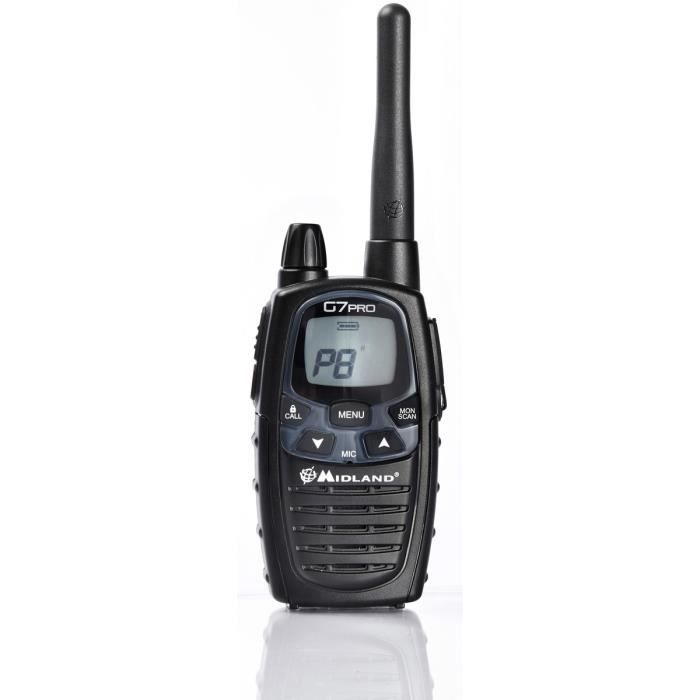 MIDLAND G7 Pro Pack de Talkie Walkie Noir vendu en Blister