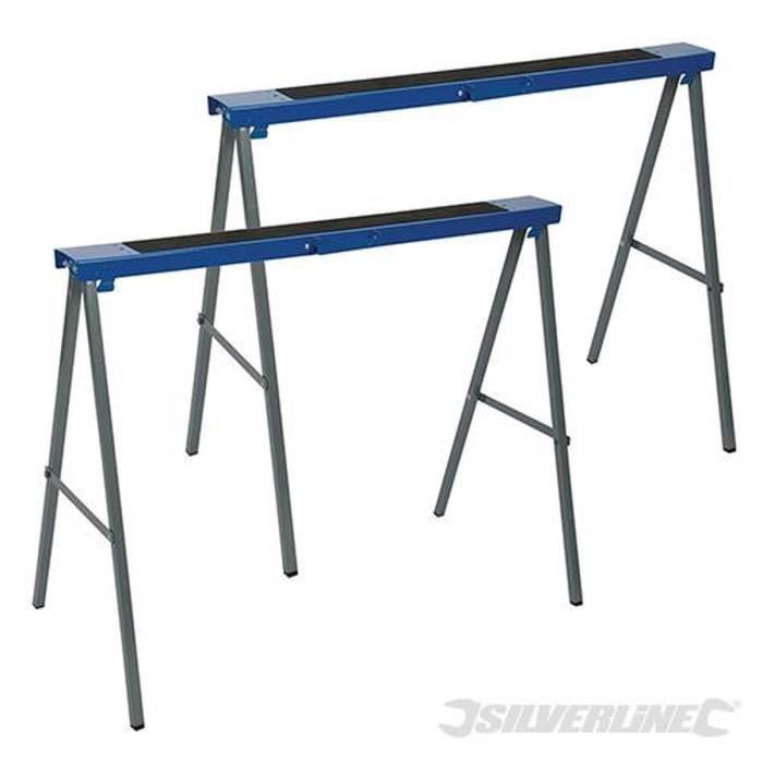 2 treteaux metalliques - 125 kg - SILVERLINE