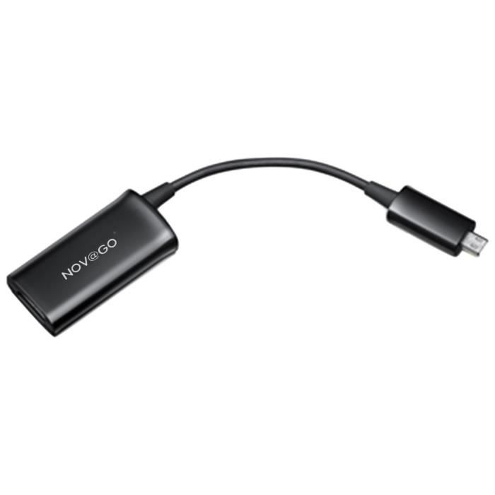 Adaptateur Micro USB mâle vers HDMI femelle Adaptateur MHL (11pins)noir mat pour Samsung Galaxy