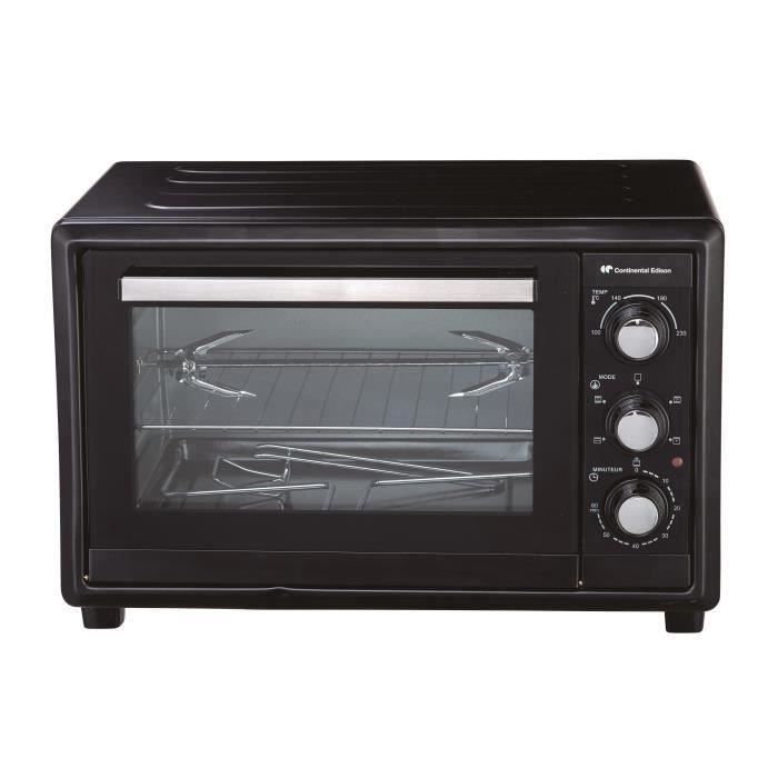 CONTINENTAL EDISON CEMF28B Mini four - 28 L - 1500 W - Convection - Chaleur tournante - Noir