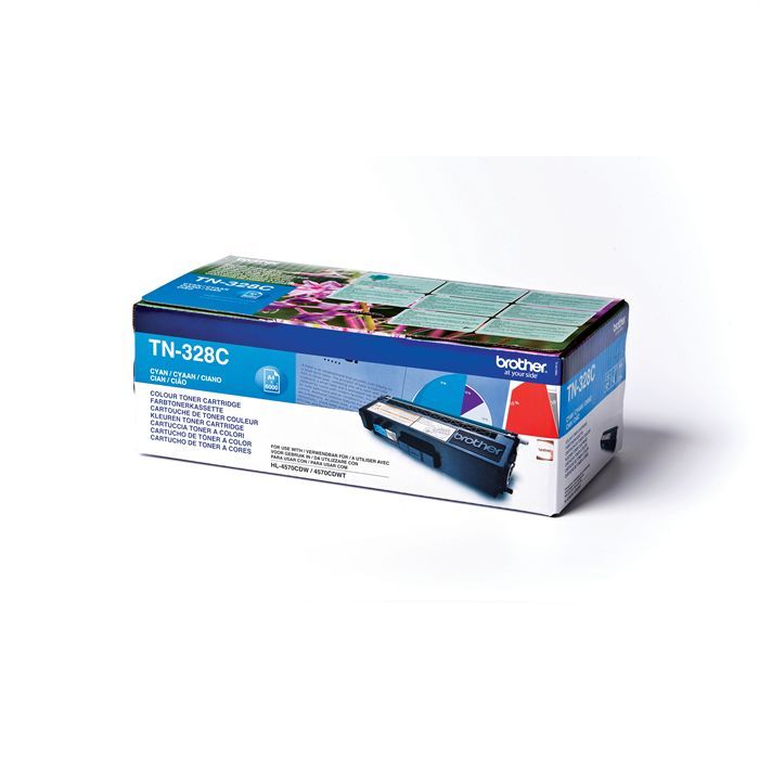 Brother D'origine Brother TN-328 C toner cyan, 6 000 pages, 2,7 centimes par page - remplace Brother TN328C toner