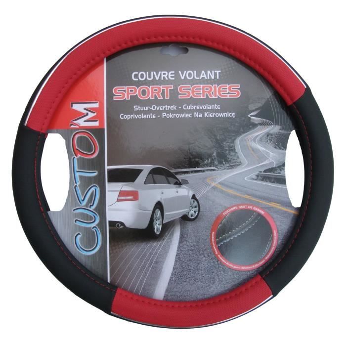Couvre Volant Circuit Noir et Rouge