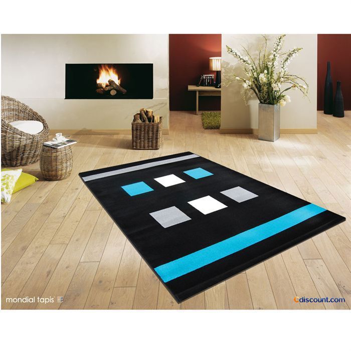 EMILY Tapis 758 noir/turquoise 200x290cm   Achat / Vente TAPIS EMILY