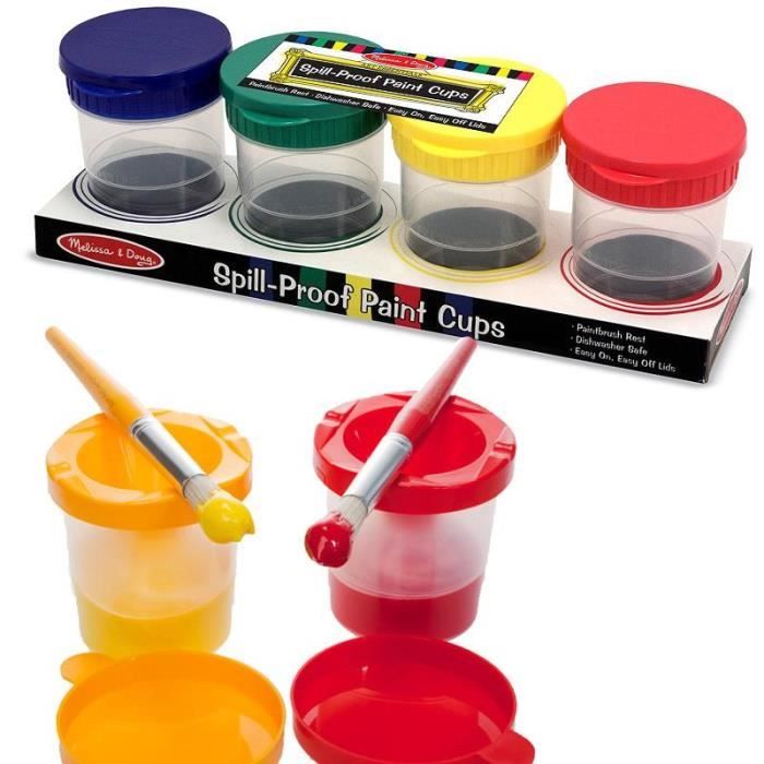 4 Pots pour peinture enfants antirenversement Pot pour essorer les