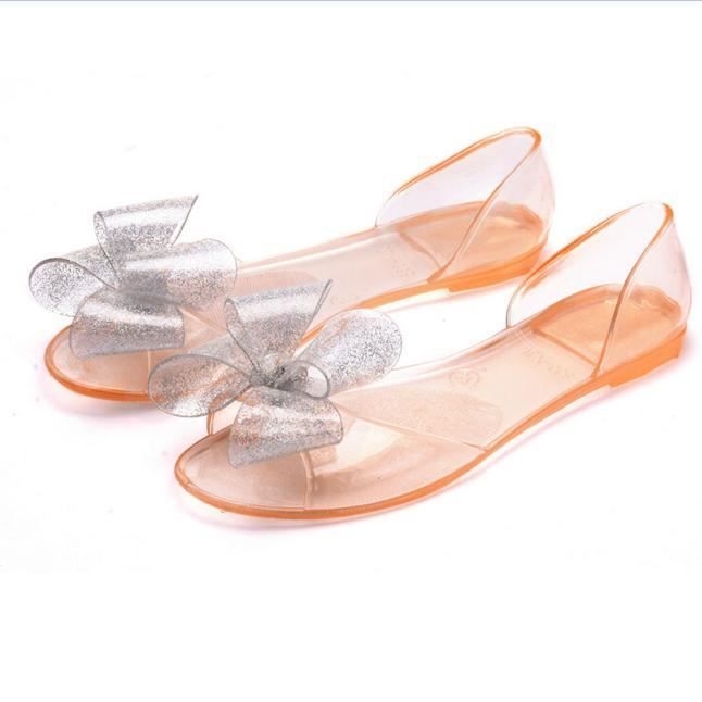 Femme Bowknot Plage Plastique Jelly Chaussures Sandales Couleur 76ymYbfIvg