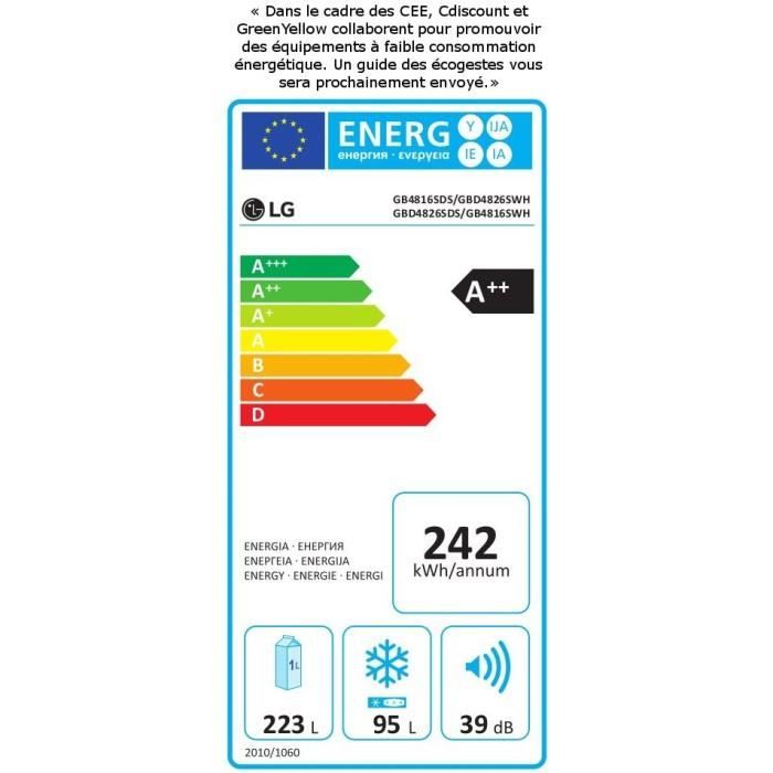  GBD4826SWH - Réfrigérateur combiné3