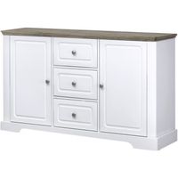 BUFFET - BAHUT DESSY Buffet classique décor blanc mat - L 139 cm BUFFET - BAHUT DESSY Buffet classique décor blanc mat - L 139 cm