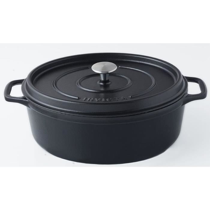 INVICTA Cocotte ovale - Ø 29 cm - Noir - Tous feux dont induction