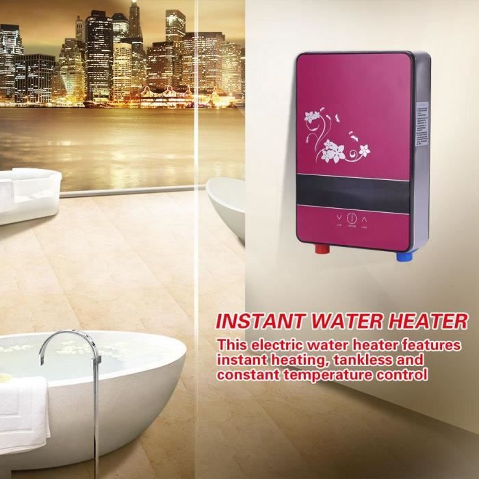 Chauffe-Eau instantan/é Chauffe-Eau /électrique instantan/é Portable sans r/éservoir 220V 6500W pour la Douche de Salle de Bains /à la Maison pour Les Grandes familles