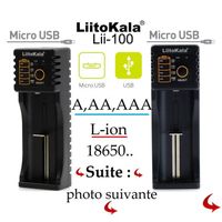 CHARGEUR DE PILES Chargeur de Piles Liitokala Li-100 AAA , AA , A , CHARGEUR DE PILES Chargeur de Piles Liitokala Li-100 AAA , AA , A ,