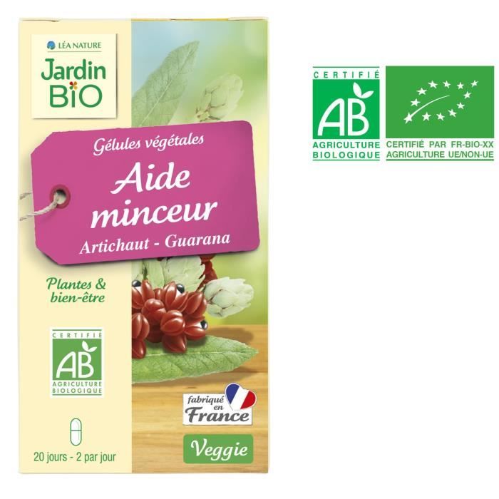 JARDIN BIO 40 gélules végétales aide minceur artichaut - Bio - 21 g