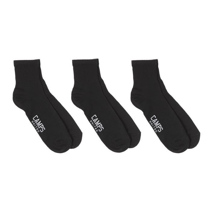 CAMPS Lot de 3 Paires de Chaussettes Basses Low Cut Noir et Blanc Homme