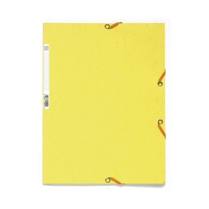 EXACOMPTA - Chemise à élastique - 3 rabats - 24 x 32 - Carte lustrée 390G - Jaune citron